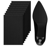 Flintronic Lot de 8 semelles antidérapantes, en caoutchouc autocollant, protections de semelles de chaussures, autocollants de réduction du bruit du talon et du sol pour toutes les tailles, noir