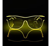 flintronic Lunettes Lumineuses, 4 Modes Lunette LED EL Wire Neon Lumière Masque Lumineux, Shutter Neon Rave Clignotant Lunettes Lumineuses pour Fête/Discothèque/DJ/Concert/Cosplay