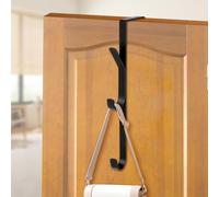 flintronic Manteau pour Porte, 1 pièces x 3 Crochets de Porte Vertical, Crochet de Portail en acier au carbone, patere peu encombrant Portail pour vêtements, serviettes, peignoirs, brossé