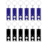 Flintronic Mini Lampe de Poche Porte-Clés, Lot de 12 Lampe Torche LED Portable, Petite Porte-Clés Torcheen Aluminium,avec 12 Piles AAA, pour Extérieur, Camping, Randonnée, Urgences, Coupure de Courant