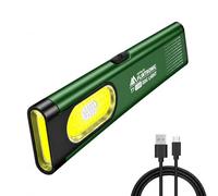 flintronic Mini Lampe Torche, 450 Lumens Cob Lampe de Travail Rechargeable | EDC Lampe Mobile d'atelier avec Base Magnétique et Poche Clip, pour Ménage, le l'entretien, La randonnée, l'urgence(Vert)