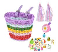 Flintronic Panier Velo Enfant, Panier de Guidon de Vélo Enfant, Tricotage à la Main Panier Vélo pour Filles Garçons