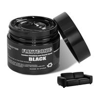 Flintronic Pâte Réparatrice Cuir Noir, 50ml Réparation Cuir Noir, Rénovateur de Couleur pour Rayures, Craquelures et Décolorations, Adapté aux Canapés,Sièges de Voiture,Chaussures et Meubles en Cuir