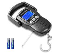 Flintronic Pèse Bagage Électronique, 165 lb/75 kg Balance de Peche Suspendue Portable, Balance Numérique avec écran LCD Rétro-éclairé et Ruban à Mesurer, Piles 2AAA, pour Pese Valise Voyage Domestique