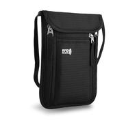 Flintronic Pochette Tour de Cou, Sac de Cou avec Bloqueur RFID, Sac de Passeport avec Bandoulière Réglable, Anti-vol, Imperméable, Portefeuille de Voyage Femme et Homme, pour Argent Billet Cartes Clés