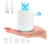 Flintronic Pompe à Air électrique, Batterie 1360 mAh, Mini Pompe électrique avec 5 Buses d'air et 410lm LED, Portable Gonfleur Electrique pour Matelas Gonflable, Bateau Pneumatique, Gonflables