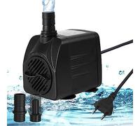 flintronic Pompe Eau Submersible, 10W 600L/H Pompe Aquarium Ajustable Ultra-Silencieux avec 4 Pieds de Ventouses pour Étang Poisson Fontaine Réservoir de Poissons 2 Buses