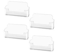 flintronic Porte-cartes de Visite, 4PCS Transparent Support Carte de Visite en Acrylique, Présentoir de Cartes de Visite pour Hôtels, Plans de Travail et Bureau