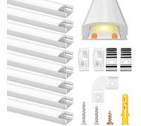 Flintronic Profilé Aluminium LED Forme en U, 2.4m Profilé Led Encastrable