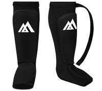 Flintronic Protège-tibias en néoprène pour kickboxing, Muay Thai, jambia, pied et cou-de-pied, support de jambe élastique, pour sparring et lutte, MMA, kickboxing, arts martiaux mixtes