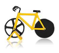 Flintronic Roulette à Pizza Vélo, Couteau à Pizza en Forme de Vélo, Double Couteau à Pizza en Acier Inoxydable, Lames Super Tranchantes avec Revêtement Antiadhésif et Béquille pour couper les brownies