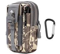 flintronic Sac Tactique Ceinture, Nylon Sacoche Ceinture | ACU Camoufler | Multifonctionnelle Molle EDC Gadget Sac pour Téléphone, Plein-Air, Randonnée, Alpinisme et Cyclisme (avec 1* Mousquetons)