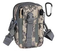 flintronic Sac Tactique Ceinture, Nylon Sacoche Ceinture, Multifonctionnelle Molle EDC Gadget Sac pour Téléphone, Plein-Air, Randonnée, Alpinisme et Cyclisme (avec 1 Mousquetons et 1 Bandoulière)