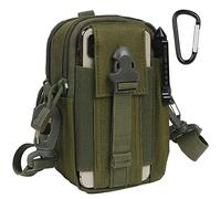 flintronic Sac Tactique Ceinture, Nylon Sacoche Ceinture, Multifonctionnelle Molle EDC Gadget Sac pour Téléphone, Plein-Air, Randonnée, Alpinisme et Cyclisme (avec 1 Mousquetons et 1 Bandoulière)