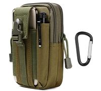 flintronic Sac Tactique Ceinture, Nylon Sacoche Ceinture | Vert Armée | Multifonctionnelle Molle EDC Gadget Sac pour Téléphone, Plein-Air, Randonnée, Alpinisme et Cyclisme (avec 1* Mousquetons)
