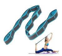 flintronic Sangle d'exercice, Sangle de Yoga, Yoga Stretch Bandes, Bande de Résistance élastique avec 9 Anneaux, Yoga Bande de Résistance élastique pour Fitness Latine Yoga Pilates (Bleu)