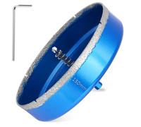 Flintronic Scie Cloche Carrelage, 150mm Scie Cloche Diamantée avec Foret de Centrage, Foret Trépan Diamant, Scies Cloches Diamant, pour Coupe de Verre, Carrelage, Céramique, Marbre, Calcaire