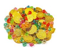 flintronic Set de Pierres Précieuses Pirates, 240 Pièce de Trésor Pirate, Pirate Pièces d'or Enfants, 80 d'or des Pirates/160 précieuses des Pirates, Décoration pour Cadeaux de fête Noël d'halloween