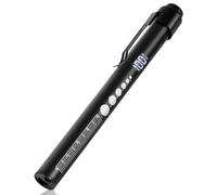 Flintronic Stylo Infirmiere, Rechargeable LED Stylo Lumière Médicale, Affichage Numérique, Stylo Lampe Médicale, Lampe Diagnostic avec Jauge de Pupille et Clip pour Infirmières Médecins EMT(Noir)