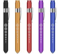 Flintronic Stylo Infirmiere, Stylo Lampe, Réutilisable LED Lampe, Stylo Lumière avec Jauge de Pupille et Clip (5PCS, Batterie non Inclus)