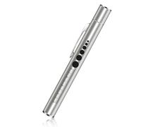 Flintronic Stylo Infirmiere, USB Rechargeable LED Stylo Lumière Médicale,Affichage Numérique, Stylo Lampe Médicale, Lampe Diagnostic avec Jauge de Pupille et Clip pour Infirmières Médecins EMT(Argent)