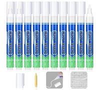Flintronic Stylo Joint Carrelage Blanc, 10PCS Stylo de Carrelage à Coulis, Imperméable Marqueur Joints, Rénovateur de Coulis Blanc pour Salle de Bain, Cuisine, Carrelage, Sol