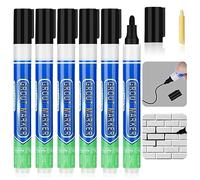 Flintronic Stylo Joint Carrelage Noir, 6PCS Stylo de Carrelage à Coulis, Imperméable Marqueur Joints, Rénovateur de Coulis pour Salle de Bain, Cuisine, Carrelage, Sol