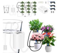 Flintronic Système d'arrosage automatique d'intérieur pour 12 plante en pot | Système D'arrosage Micro-Drip pour un Arrosage Individuel et Flexible, Alarme Eau/Batterie, Facile à Installer