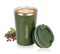 flintronic Tasse à Café Isotherme,Tasses à café de voyage Mug de Voyage en Acier Inoxydable, Étanches Tasse de Voiture à Double paroi Tasse Isotherme (avec1*Brosse Incluse)