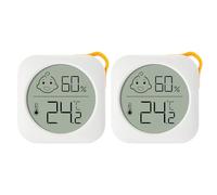 Flintronic Thermomètre Hygrometre Interieur, 2pc Hygromètre Numérique Mini Digital à Haute Précisio, Moniteur de Température et Humidimètre pour Le Confort du Bureau à Domicile Thermomètre de Reptile