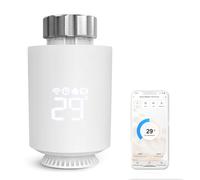Flintronic Thermostatique Intelligente, Tête Thermostatique Connectée au Wi-FI Via ZigBee, Thermostat de Radiateur Intelligent, Réglez la Température à Distance Via l'Application Mobile (App: Tuya)