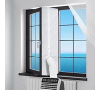 Flintronic Tissu de Calfeutrage pour Climatisation Mobiles, 300CM Joint de Fenêtre, Anti-Moustiques Étanche Portable Universel Kit de Fenêtre Portes pour Climatiseur Mobile, Sèche-Linge