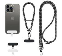 flintronic Tour de Cou Telephone, Lanière de Téléphone Réglable, Universelle Cordon Telephone Portable, Tour de Cou Smartphone Sangle Attache avec 2 Patch pour Lanière