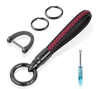 flintronic Tressée Cuir Porte-clés Voiture, Porte Clef Cuir Tressée avec Anneau Alliage de Zinc et Tournevis, Tissage Corde Voiture Porte-clés pour Homme et Femme, pour Voiture Maison Bureau Clés