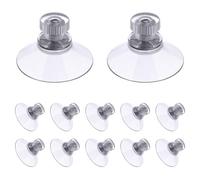 Flintronic ventouse a visser, 12 Pièces 30mm Ventouses Transparentes avec Filetage, Extra Fortes PVC Plastique Suspension Rideau Isolant Ventouse pour Camping Car, Fenêtre, Salle de Bain, Van