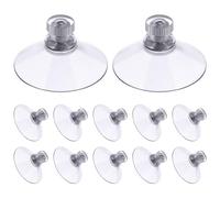 Flintronic ventouse a visser, 12 Pièces 41mm Ventouses Transparentes avec Filetage, Extra Fortes PVC Plastique Suspension Rideau Isolant Ventouse pour Camping Car, Fenêtre, Salle de Bain, Van
