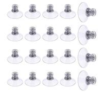 Flintronic ventouse a visser, 20 Pièces 30mm Ventouses Transparentes avec Filetage, Extra Fortes PVC Plastique Suspension Rideau Isolant Ventouse pour Camping Car, Fenêtre, Salle de Bain, Van