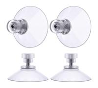 Flintronic ventouse a visser, 4 Pièces 50mm Ventouses Transparentes avec Filetage, Extra Fortes PVC Plastique Suspension Rideau Isolant Ventouse pour Camping Car, Fenêtre, Salle de Bain, Van