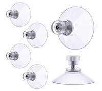 Flintronic ventouse a visser, 6 Pièces 32mm Ventouses Transparentes avec Filetage, Extra Fortes PVC Plastique Suspension Rideau Isolant Ventouse pour Camping Car, Fenêtre, Salle de Bain, Van