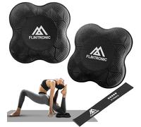 Flintronic Yoga Genouillère, 2Pièces Tapis de Yoga, Tapis de Yoga Antidérapants 20 * 20cm, Yoga Coussin pour Protéger Les Genoux, Les Mains, Les Poignets et Les Coudes, avec Bande de Résistance