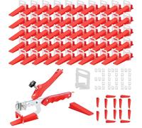 Flintronic Zawaer Système de Nivellement Carrelage, Kit de Nivellement pour Carrelage 1 Pince, 300 3mm Clips, 100 pièces Cales réutilisables Ensemble, Kit de Niveleur Carrelage pour Les Professionnels