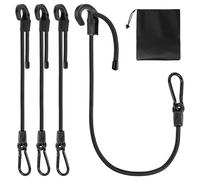 Flintronnic Lot de 4 Tendeurs Élastiques, 100cm*8mm, Cordons Élastiques Réglables avec Crochets et Mousqueton, Tendeurs Elastique Résistance aux UV Polyvalents, avec Sac à Cordon, pour Bagages,Camping