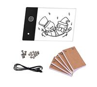 Flip Book Kit with Mini LED Light Pad Hole Design 3 Level Brightness Control Light Box 300 Sheets Animation Paper Flipbook Binding Screws for Students Adults Drawing Tracing Sketching Maiju