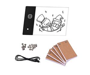 Flip Book Kit with Mini LED Light Pad Hole Design 3 Level Brightness Control Light Box 300 Sheets Animation Paper Flipbook Binding Screws for Students Adults Drawing Tracing Sketching Maiju