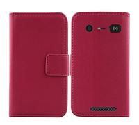 Flip Business Veritable Cuir Housse Coque Etui Cas pour Doro 8040 8042 5" TPU Silicone Cover Case Couverture Téléphone Protecteur Portefeuille Magnétique Bumper (Rose)