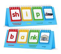 Flip Charts CVCC et CCVC, 40 jeux phonétiques pour construire des mots, jouet éducatif d'apprentissage de l'orthographe manipulatif, outil d'apprentissage éducatif pour étudiants, enseignants