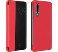 Flip Cover avec fenêtre Smart View pour Huawei P30 - Rouge