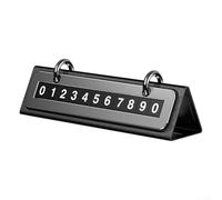 Flip-Cover Plaque d'immatriculation de stationnement en alliage d'aluminium découpé CNC et cuir pour double numéro et extérieur (Noir)