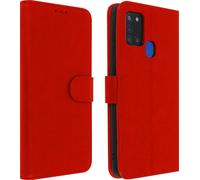 Flip Cover Portefeuille, étui à rabat en similicuir pour Galaxy A21s - Rouge