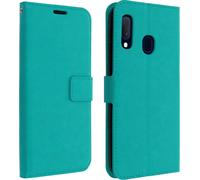 Flip Cover Stand Case Portefeuille & Stand Fonction Galaxy A20e - Bleu turquoise